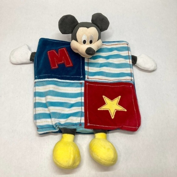 DISNEY Baby Mickey Mouse Lovey Security Blanket Puppet Soother Crinkle Squeak - Picture 2 of 11